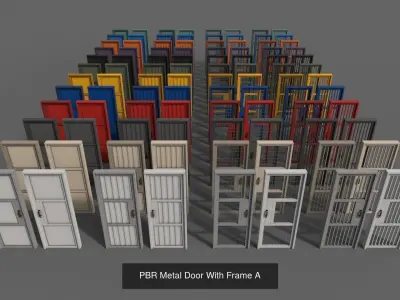 PBR Doors With Frames 3D Model Pack