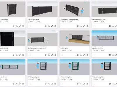 Pack of 91 Gate and Wicket Models 3D model