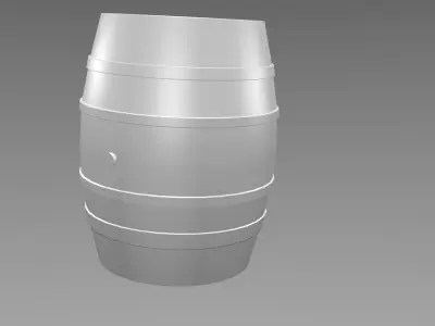 Wood barrel 3D model
