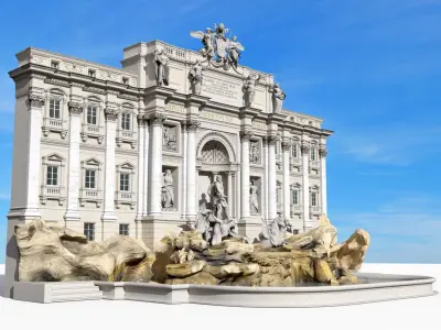  Trevi Fountain Facade 