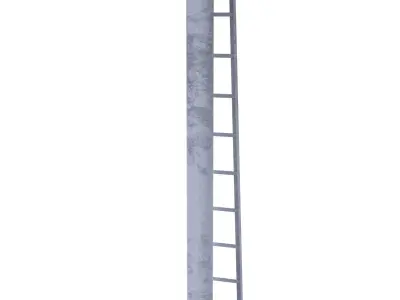 Rail Crossing Traffic Light Weathered 6 3D model