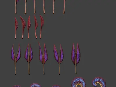 Glowing alien herbs 2 Low-poly 3D model