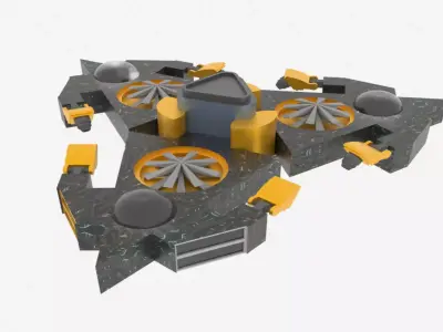 Mars - A500 Spaceship  Low-poly 3D model