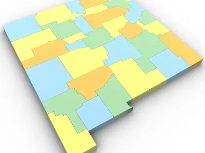 New Mexico Political Map 3D model