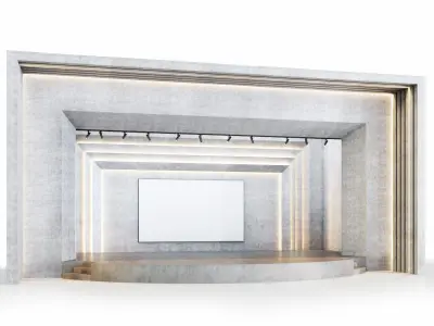 Stage  theater stadium Low-poly 3D model