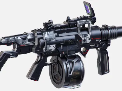 Sci-Fi Rifles Set Kitbash  3D model