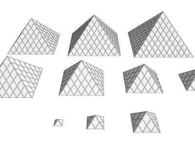 Glass Pyramid Structure 3D model