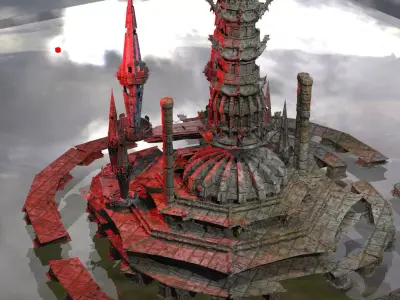 Byzantine Empire stylised temple exterior  3D model