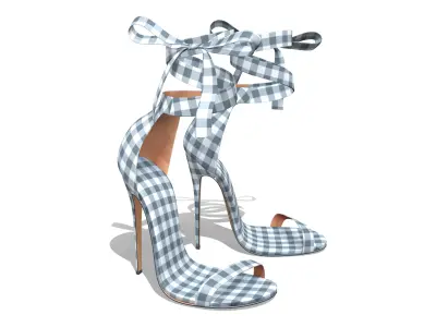 Womens Summer Lace Up Sandals Low-poly 3D model