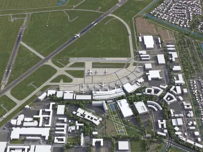 Bremen - Airport - BRE EDDW Low-poly 3D model