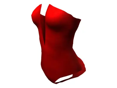 Ladies Strapless Bodysuit V-cut Low-poly 3D model