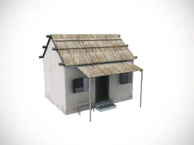 Straw Roof House Low-poly 3D model