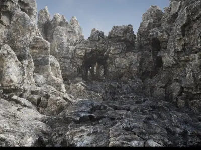 Rock Cliffs Pack Low-poly 3D model