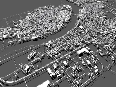 Cityscape Parnu Estonia 3D model