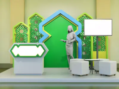 Exhibition Stand Booth 4x3 m Islamic Event Display style 3D model