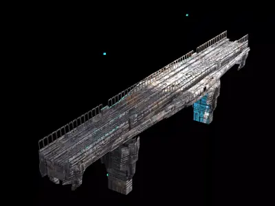 Sc Fi Train tunnel Claw base 4 3D model