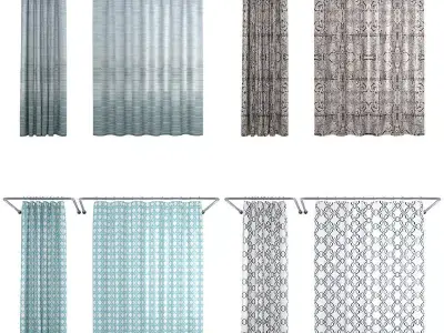 Crate and Barrel Shower Curtain collection 1 3D model