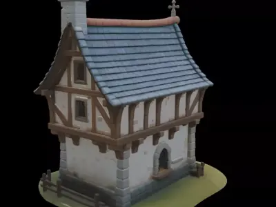 Medieval House 3D model 6
