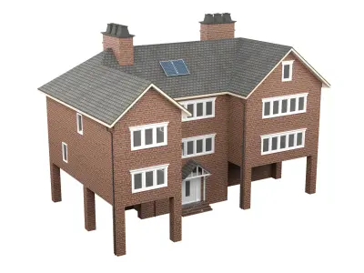 British House Design 08 Low-poly 3D model