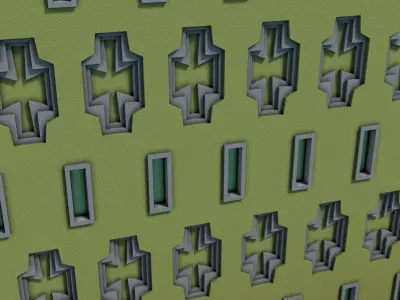 Reichsbahn Berlin Castle Plaster Yellow Low-poly 3D model