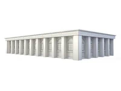 Tenement Building Upper Floor Low-poly 3D model