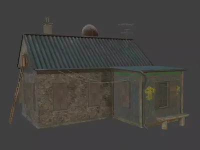 House east old wooden designed 3D model