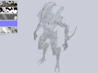 Mecha ALIEN metal alien 3D model