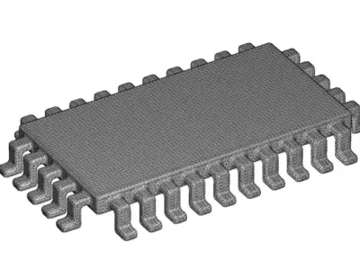 Transparent Electronic Microchip Toy 3D model