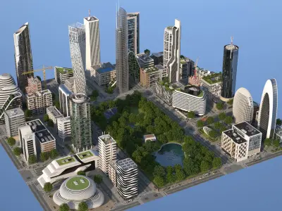Park City 2 Low-poly 3D model