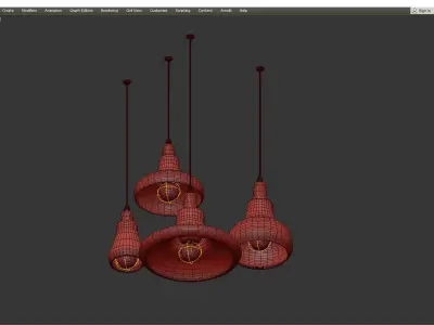 GLASS BLACK PENDANT Low-poly 3D model
