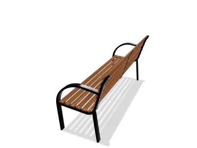 Bench 3d low-poly wooden 3D  Low-poly 3D model