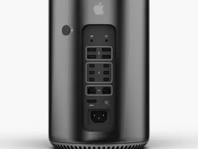 Apple Mac Pro workstation Low-poly 3D model