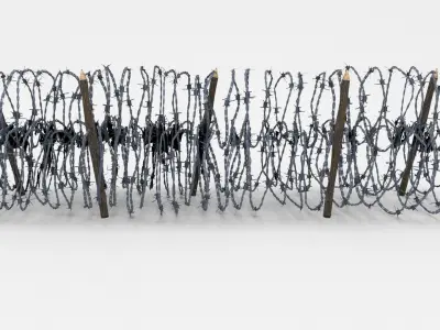 Low Poly Barb Wire Obstacle Low-poly 3D model