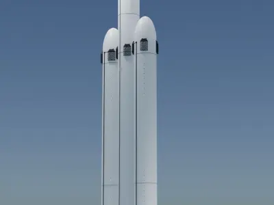 Falcon Heavy rocket 3D model
