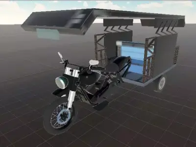 indian RICKSHA Low-poly 3D model