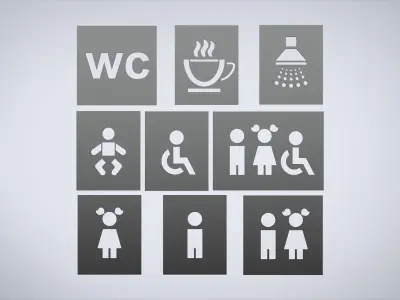 Toilet door sign 3D print model or laser cutting 3D print model