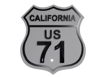Sign California US 17 3D model