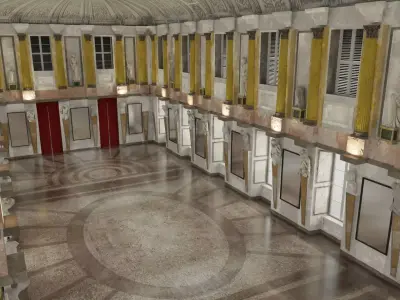 3d model Sala Cariatidi palazzo reale Milano 3D model