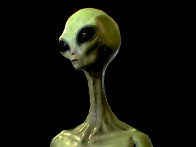 Realistic Alien 6 tall Low-poly 3D model