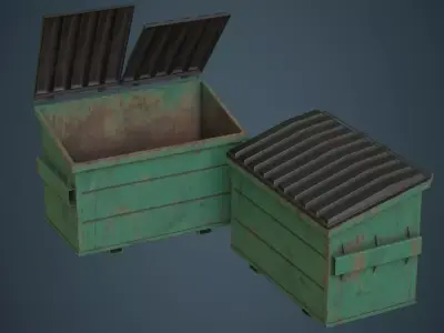 Dumpster 2B Low-poly 3D model