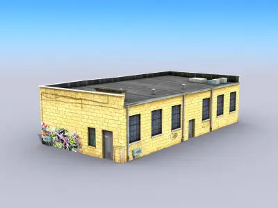 Big Yellow Warehouse Low-poly 3D model