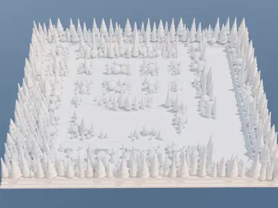 Colorful Fantasy Town Low-Poly 3D Model Low-poly 3D model