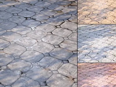 Mrf Wet Pavement Set03 Free low-poly 3D model