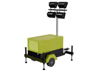 Mobile Construction Light Low-poly 3D model