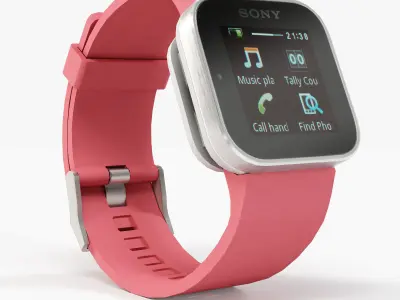 Sony SmartWatch Low-poly 3D model