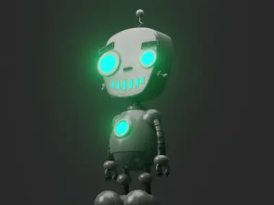 Robot with eyes 3D model buy