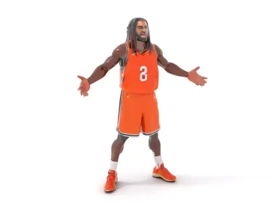 Rigged and Animated Basketball Player Character Model Low-poly 3D model
