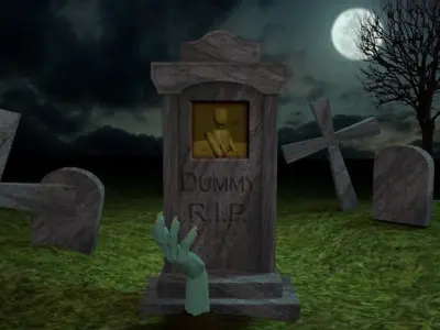 Scary Cemetery Scene 3D model
