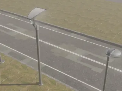 Modern Streetlamps Collection Low-poly 3D model