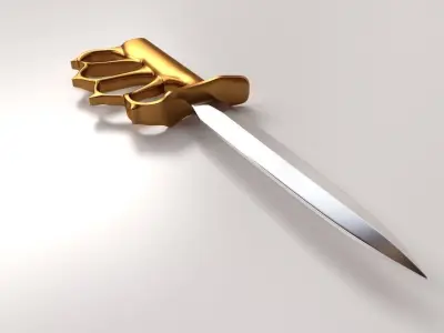 Brass Knuckles Knife 3D model
